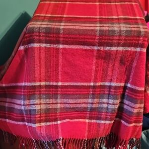 Plaid Red and Gray Throw Blanket